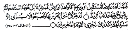 Flamma Rauhul Aariza... (Alhaqaf:24,25)